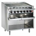 Magikitchn FM-RMBCR-624 24in Liquid Propane Cast Iron Radiant Charbroiler with Open Base - 60000 BTU 554FM24CRL